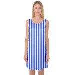 Blue Stripes, Sticker, Stickers Sleeveless Satin Nightdress