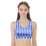 Blue Stripes, Sticker, Stickers Sports Bra with Border