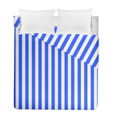 Blue Stripes, Sticker, Stickers Duvet Cover Double Side (Full/ Double Size) from ArtsNow.com