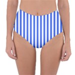 Blue Stripes, Sticker, Stickers Reversible High-Waist Bikini Bottoms