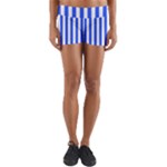 Blue Stripes, Sticker, Stickers Yoga Shorts