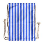 Blue Stripes, Sticker, Stickers Drawstring Bag (Large)