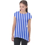 Blue Stripes, Sticker, Stickers Cap Sleeve High Low Top