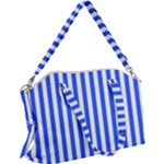 Blue Stripes, Sticker, Stickers Canvas Crossbody Bag