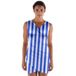 Blue Stripes, Sticker, Stickers Wrap Front Bodycon Dress