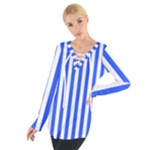 Blue Stripes, Sticker, Stickers Tie Up T-Shirt