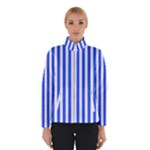 Blue Stripes, Sticker, Stickers Women s Bomber Jacket