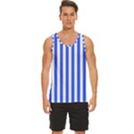 Blue Stripes, Sticker, Stickers Men s Wide Collar Tank Top