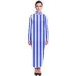 Blue Stripes, Sticker, Stickers Turtleneck Maxi Dress