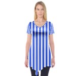 Blue Stripes, Sticker, Stickers Short Sleeve Tunic 