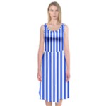 Blue Stripes, Sticker, Stickers Midi Sleeveless Dress