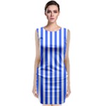 Blue Stripes, Sticker, Stickers Classic Sleeveless Midi Dress