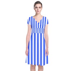 Short Sleeve Front Wrap Dress 