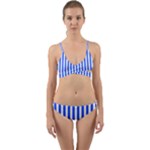 Blue Stripes, Sticker, Stickers Wrap Around Bikini Set