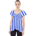 Blue Stripes, Sticker, Stickers Lace Front Dolly Top