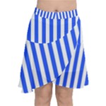 Blue Stripes, Sticker, Stickers Chiffon Wrap Front Skirt