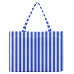 Blue Stripes, Sticker, Stickers Zipper Medium Tote Bag