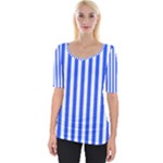 Blue Stripes, Sticker, Stickers Wide Neckline T-Shirt