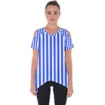 Blue Stripes, Sticker, Stickers Cut Out Side Drop T-Shirt