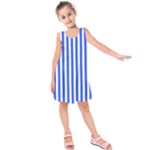 Blue Stripes, Sticker, Stickers Kids  Sleeveless Dress