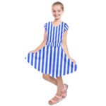 Blue Stripes, Sticker, Stickers Kids  Short Sleeve Dress