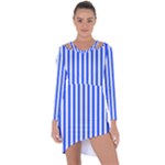 Blue Stripes, Sticker, Stickers Asymmetric Cut-Out Shift Dress