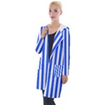 Blue Stripes, Sticker, Stickers Hooded Pocket Cardigan