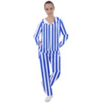 Blue Stripes, Sticker, Stickers Women s Tracksuit