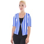 Blue Stripes, Sticker, Stickers Cropped Button Cardigan