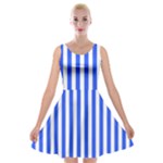 Blue Stripes, Sticker, Stickers Velvet Skater Dress