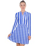 Blue Stripes, Sticker, Stickers Long Sleeve Panel Dress