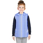 Blue Stripes, Sticker, Stickers Kids  Hooded Puffer Vest