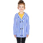 Blue Stripes, Sticker, Stickers Kids  Double Breasted Button Coat