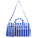 Blue Stripes, Sticker, Stickers Sports Gym Duffle Bag with Shoe Compartment