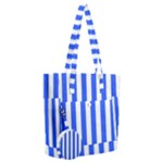 Blue Stripes, Sticker, Stickers Everyday Shoulder Bag with Pouch Bag