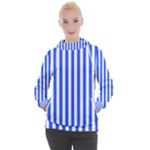 Blue Stripes, Sticker, Stickers Women s Hooded Pullover