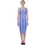 Blue Stripes, Sticker, Stickers Sleeveless Pencil Dress