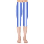 Blue Stripes, Sticker, Stickers Kids  Capri Leggings 