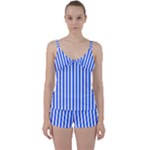 Blue Stripes, Sticker, Stickers Tie Front Two Piece Tankini