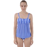 Blue Stripes, Sticker, Stickers Twist Front Tankini Set