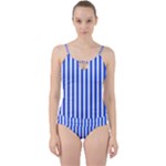 Blue Stripes, Sticker, Stickers Cut Out Top Tankini Set