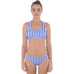 Blue Stripes, Sticker, Stickers Cross Back Hipster Bikini Set