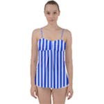 Blue Stripes, Sticker, Stickers Babydoll Tankini Top