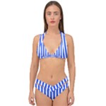 Blue Stripes, Sticker, Stickers Double Strap Halter Bikini Set