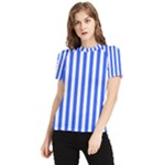 Blue Stripes, Sticker, Stickers Women s Short Sleeve Rash Guard