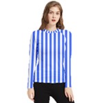 Blue Stripes, Sticker, Stickers Women s Long Sleeve Rash Guard