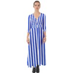 Blue Stripes, Sticker, Stickers Button Up Boho Maxi Dress