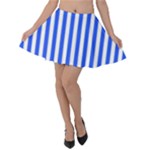 Blue Stripes, Sticker, Stickers Velvet Skater Skirt