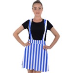 Blue Stripes, Sticker, Stickers Velvet Suspender Skater Skirt