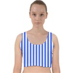 Blue Stripes, Sticker, Stickers Velvet Racer Back Crop Top